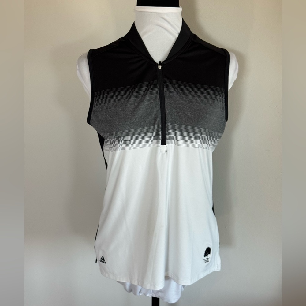 Adidas Black & white golf shirt